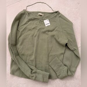 Sage Green Long Sleeve Free People Top